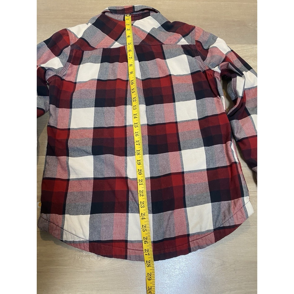 Carhartt Plaid Flannel Fleece Lined Shacket Long Sleeve Button Shirt S (4/6) - Picture 5 of 13